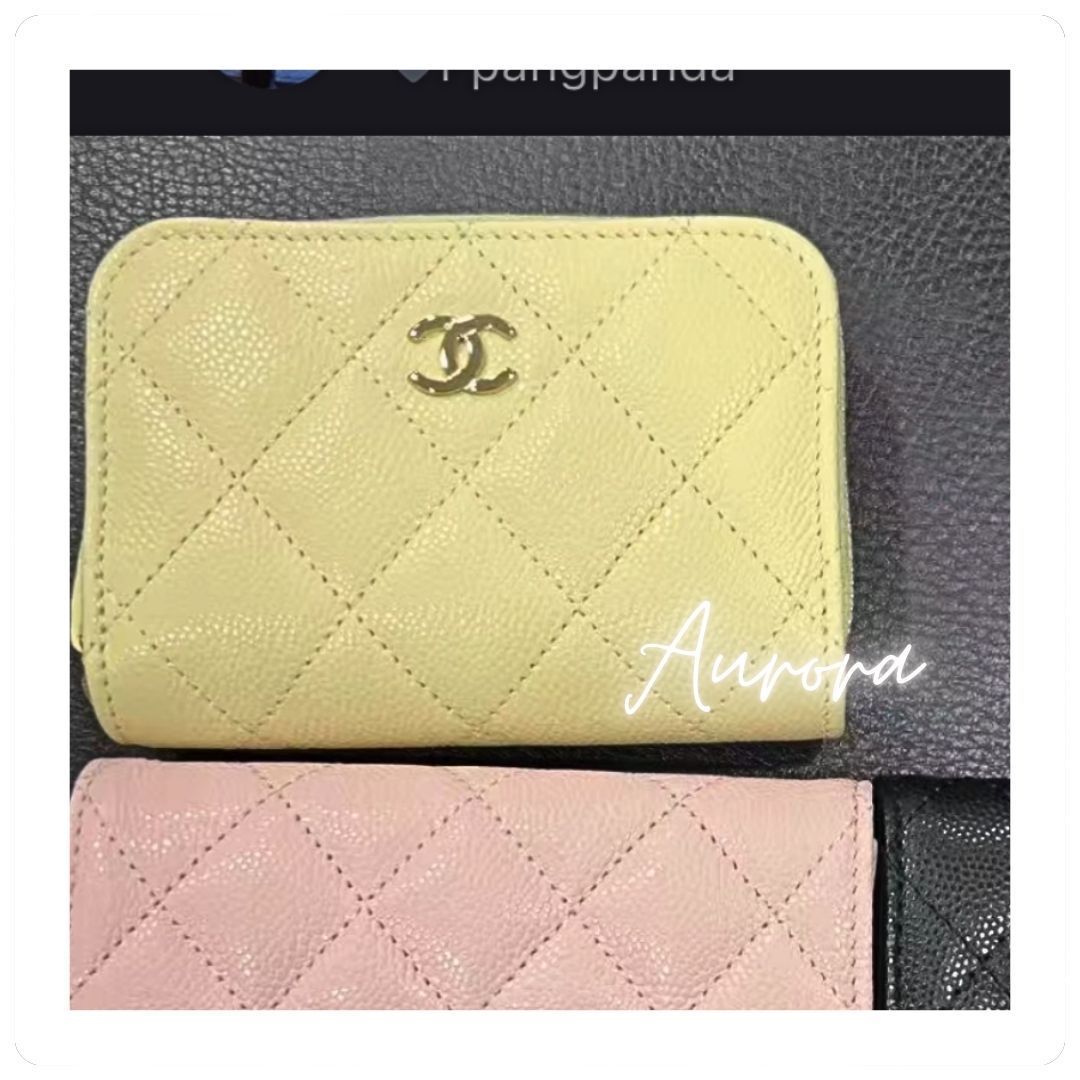 25ss_多幸感イエロー_CHANEL_カードケース_コイン_財布_キャビア