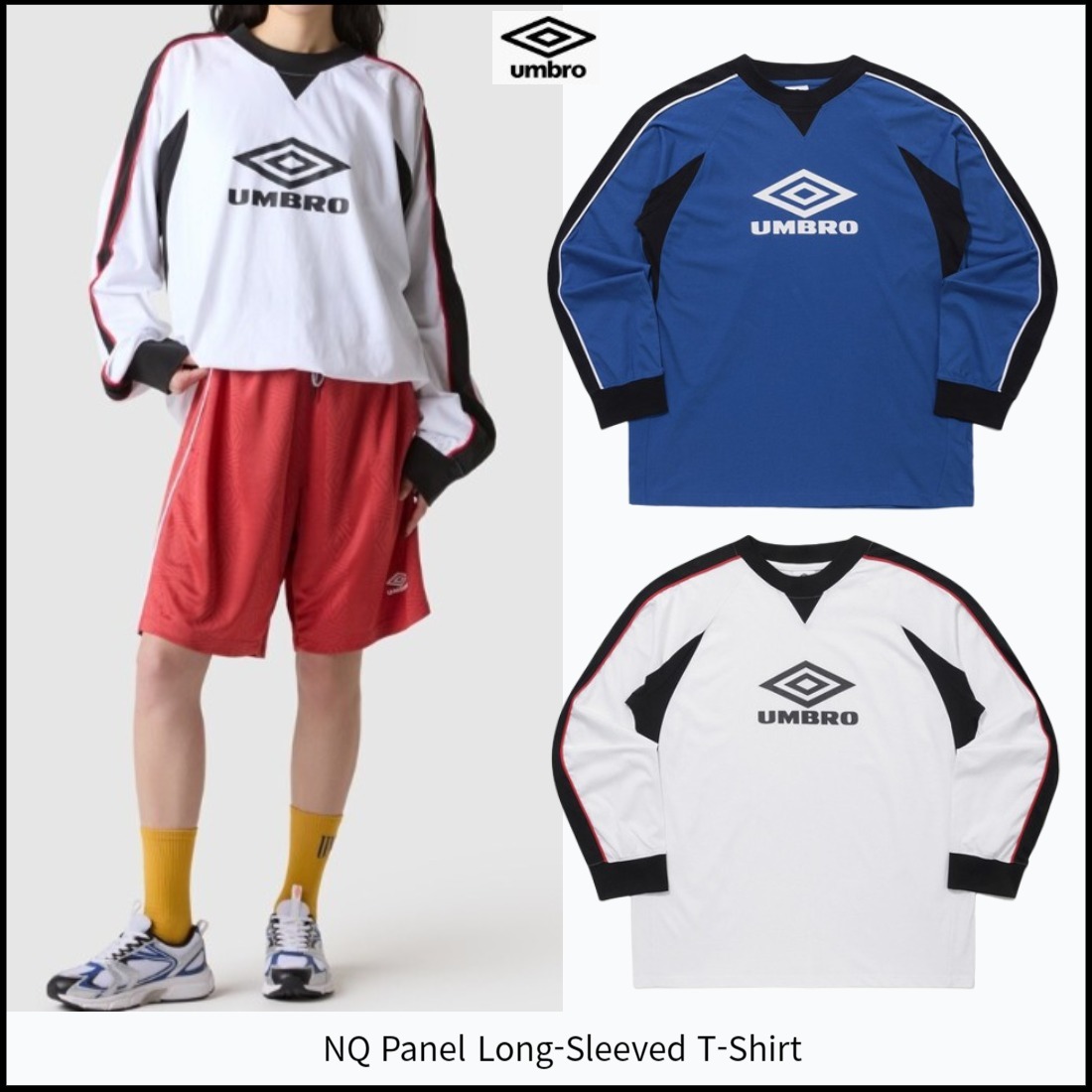 UMBRO■NQ Panel Long-Sleeved T-Shirt■送料込
