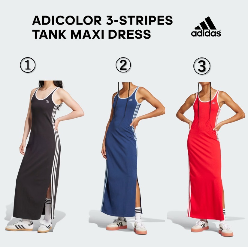アディダス☆Adicolor 3-Stripes Tank Maxi Dress☆選べる3色
