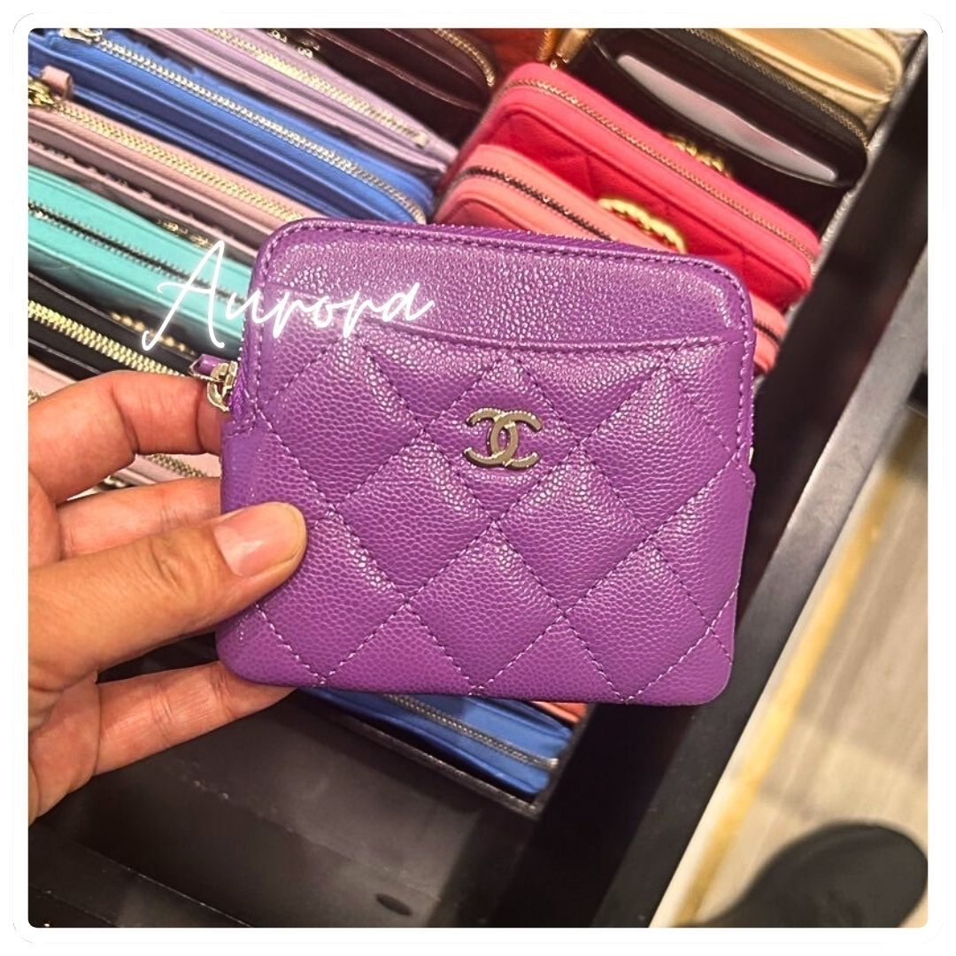 希少パープル_CHANEL_コインケース_財布_カード_フラグメント