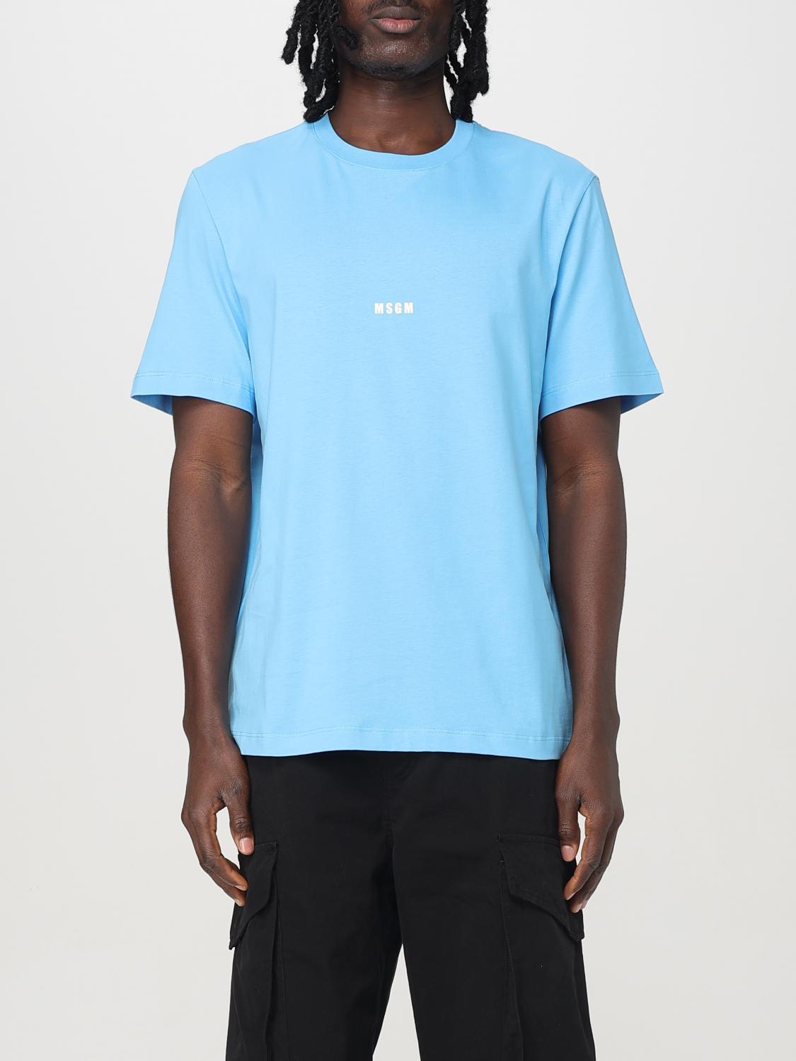 Tシャツ・カットソー MSGM Men T-shirt Turquoise 3840MM500257002 84