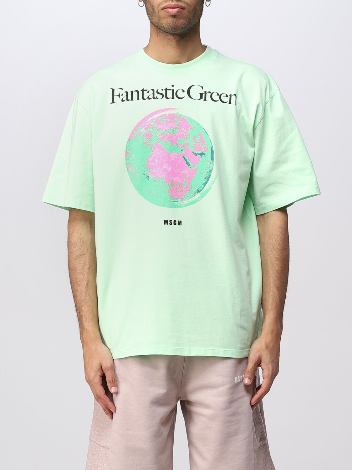Tシャツ・カットソー MSGM Men T-shirt Green MM09237298 34