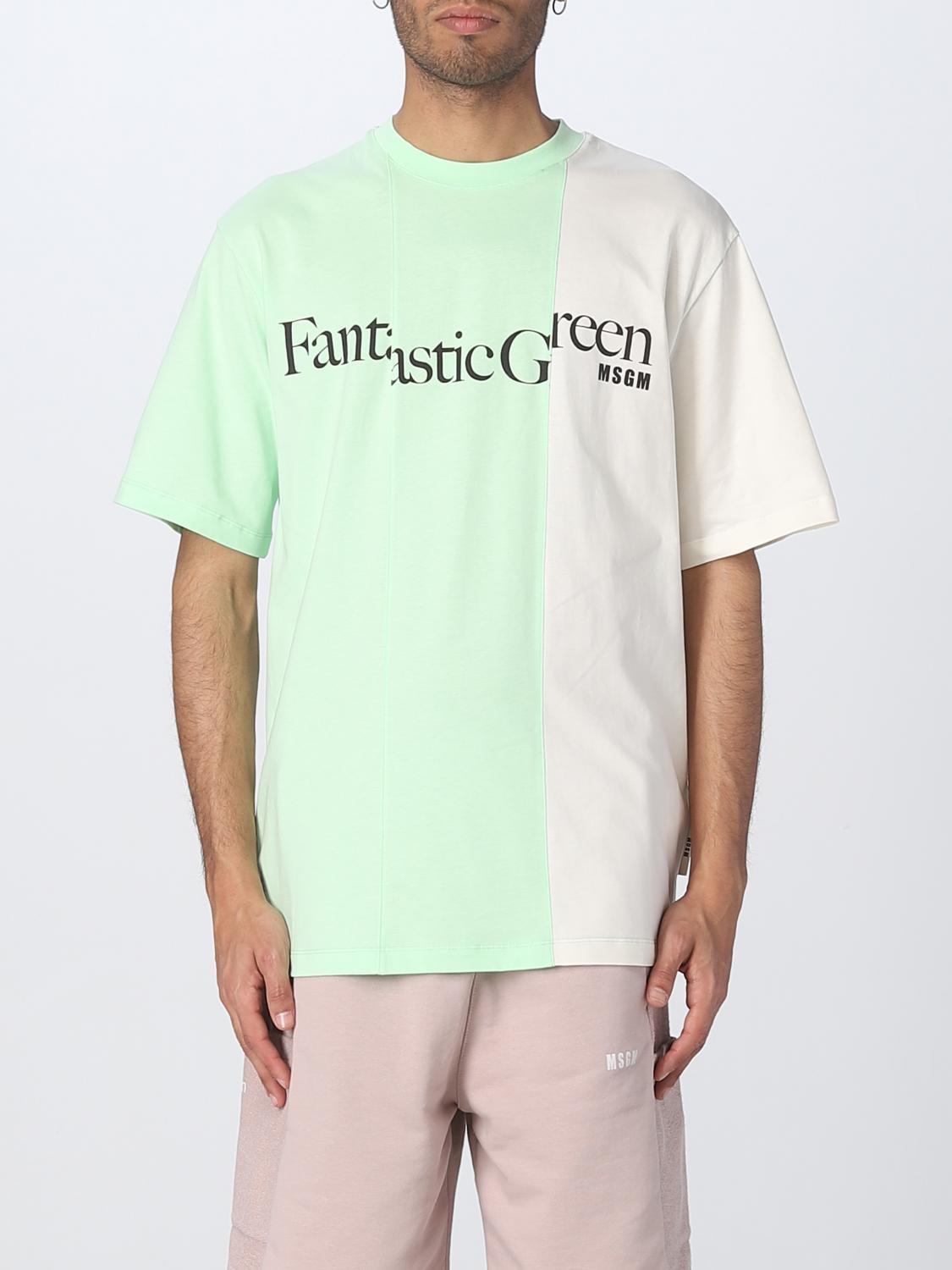 Tシャツ・カットソー MSGM Men T-shirt Green MM07237298 34