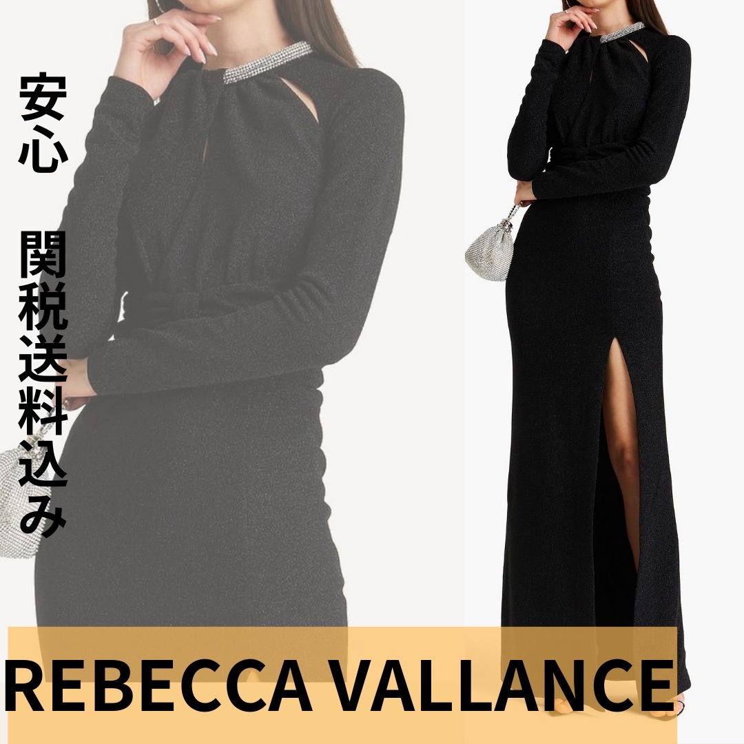【REBECCA VALLANCE】クレープ ロングドレス