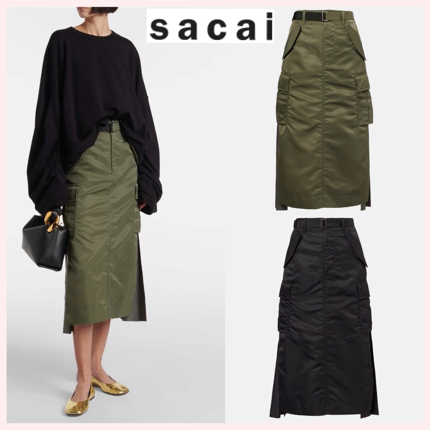 ★sacai★関税込♪NEW♪Nylon Twill Skirt