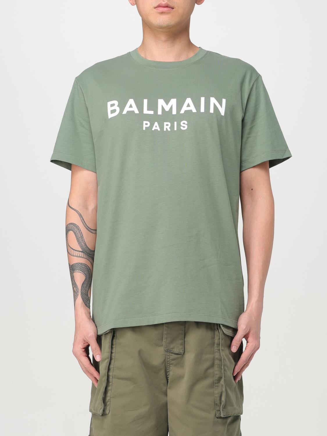Tシャツ・カットソー BALMAIN Men T-shirt Green EH1EG010BB73 UMA