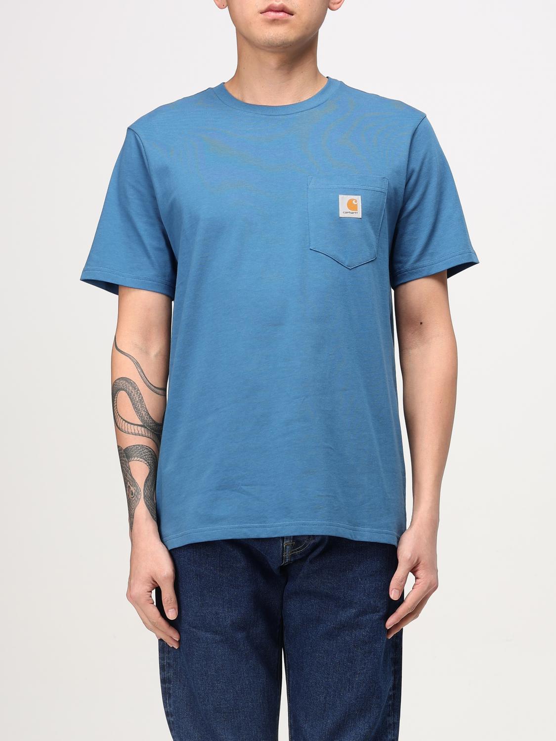 Tシャツ・カットソー CARHARTT WIP Men T-shirt Gnawed Blue I030434 2LZXX