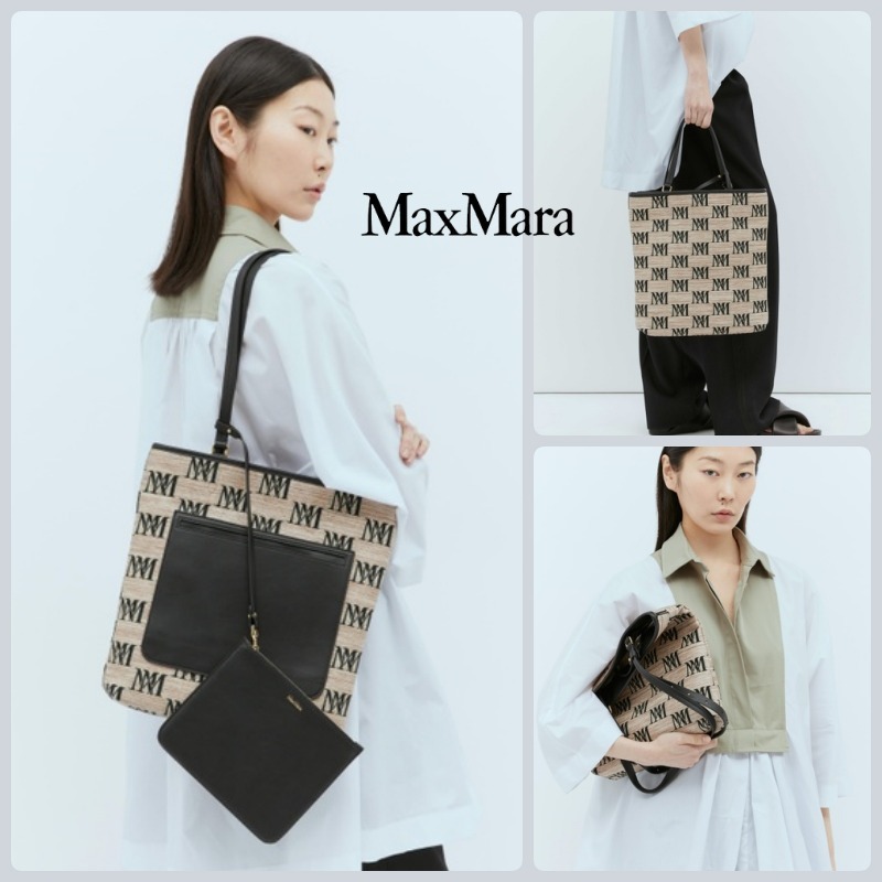 ★Max mara★ロゴ刺繍ウーブントートバッグ 送関無料