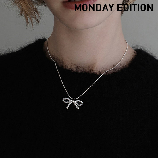 [MONDAY EDITION] tie a pearl ribbon necklace ネックレス