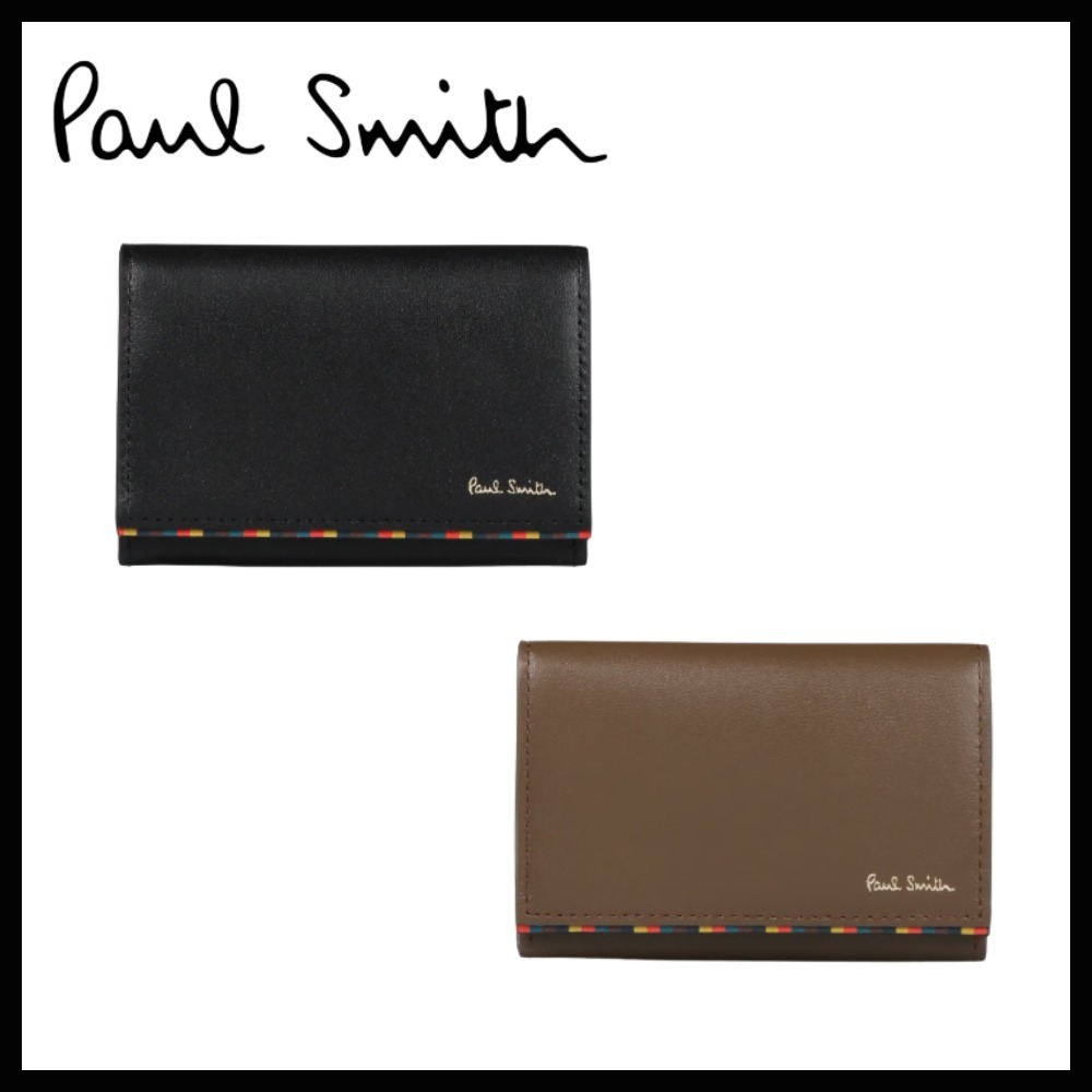 上質デザイン！*Paul Smith*ブライトストライプトリム 名刺入れ