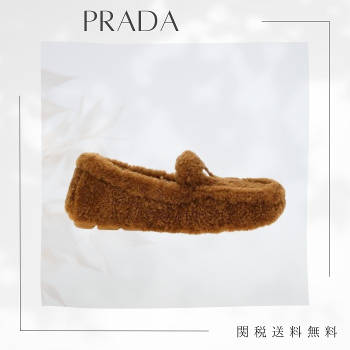 PRADA プラダ シアリング ローファー モカシン ムートン