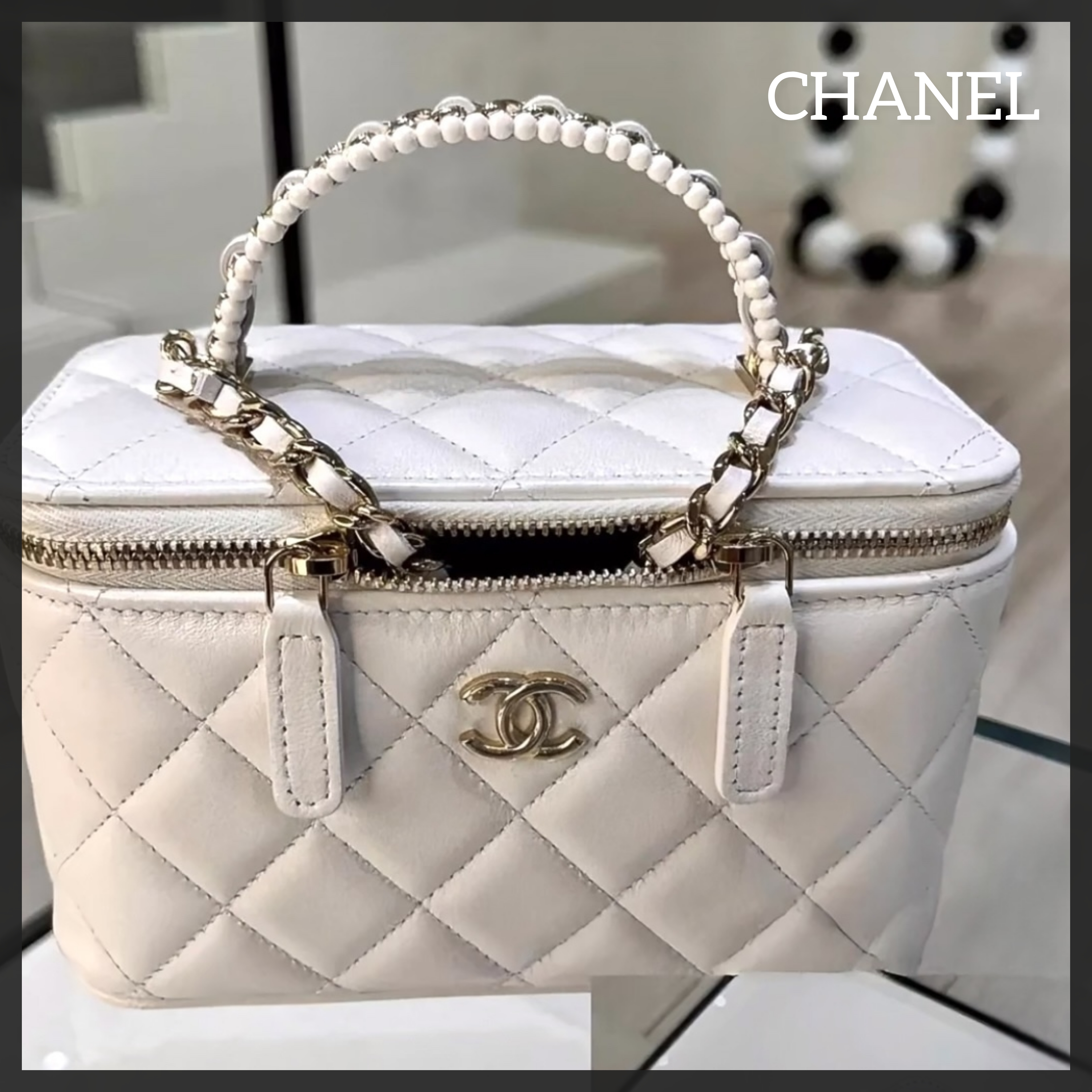 【関税なし】CHANELレディース ロング ヴァニティケース