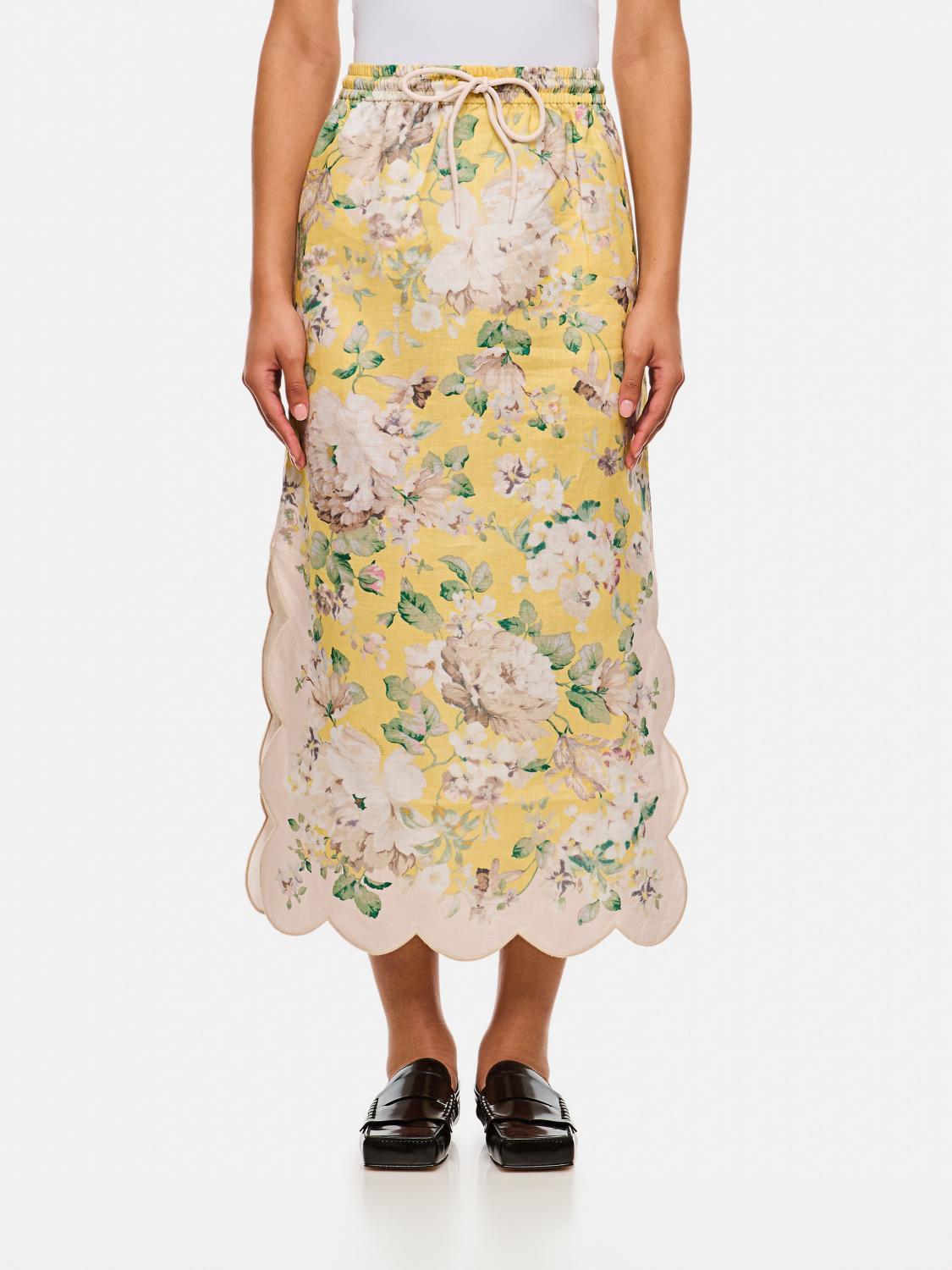 スカート ZIMMERMANN Woman Skirt Yellow 0721SRS252 YFL