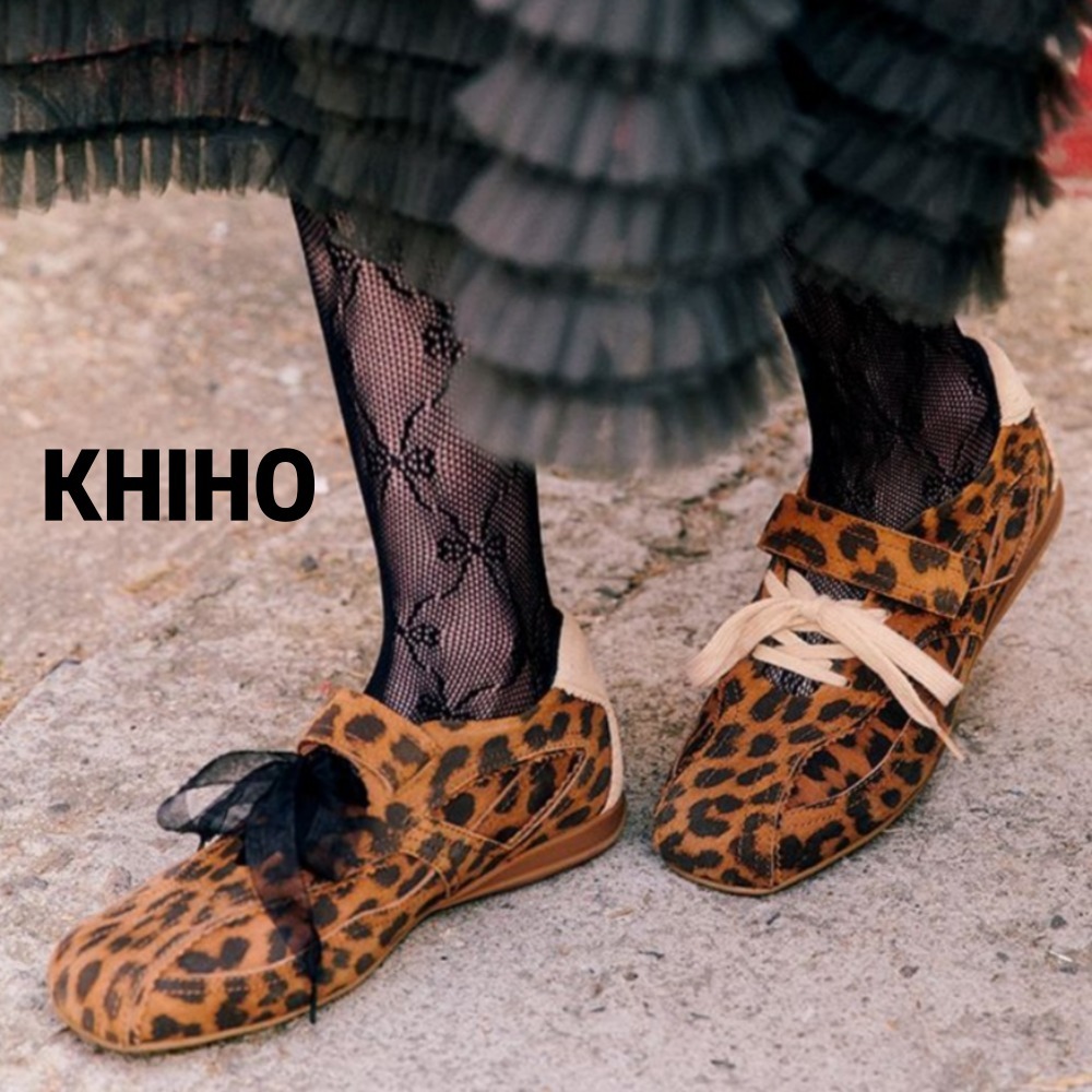 スニーカー [KHIHO] PINKING MARY JANE SNEAKERS : LEOPARD