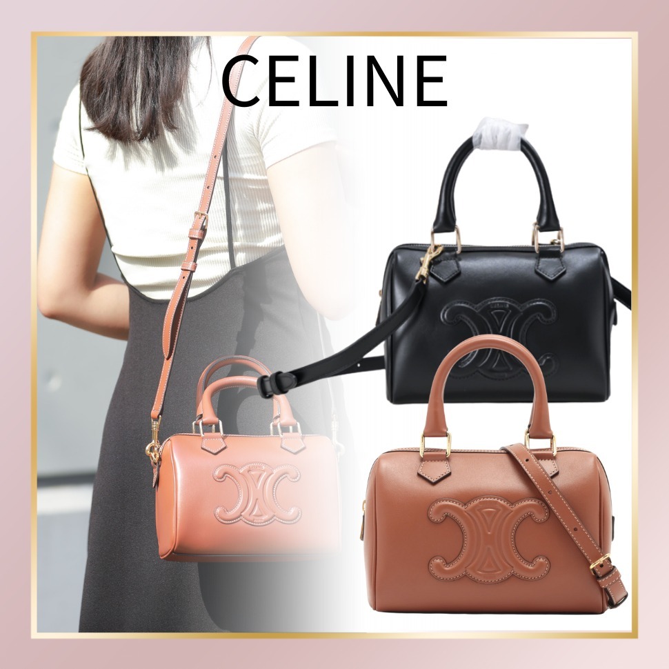 大人気【CELINE】シンプル トリオンフ スモール ボストン バッグ
