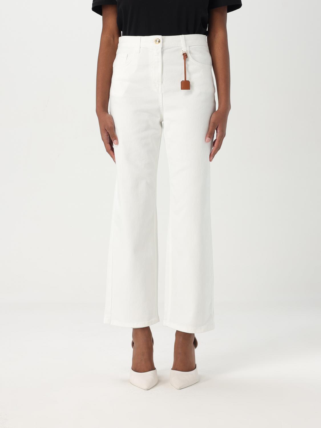 デニム・ジーパン ELISABETTA FRANCHI Woman Jeans Ivory PJ87D 360