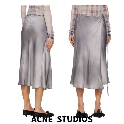 【Acne Studios】サテン ラップ ミディアムスカート