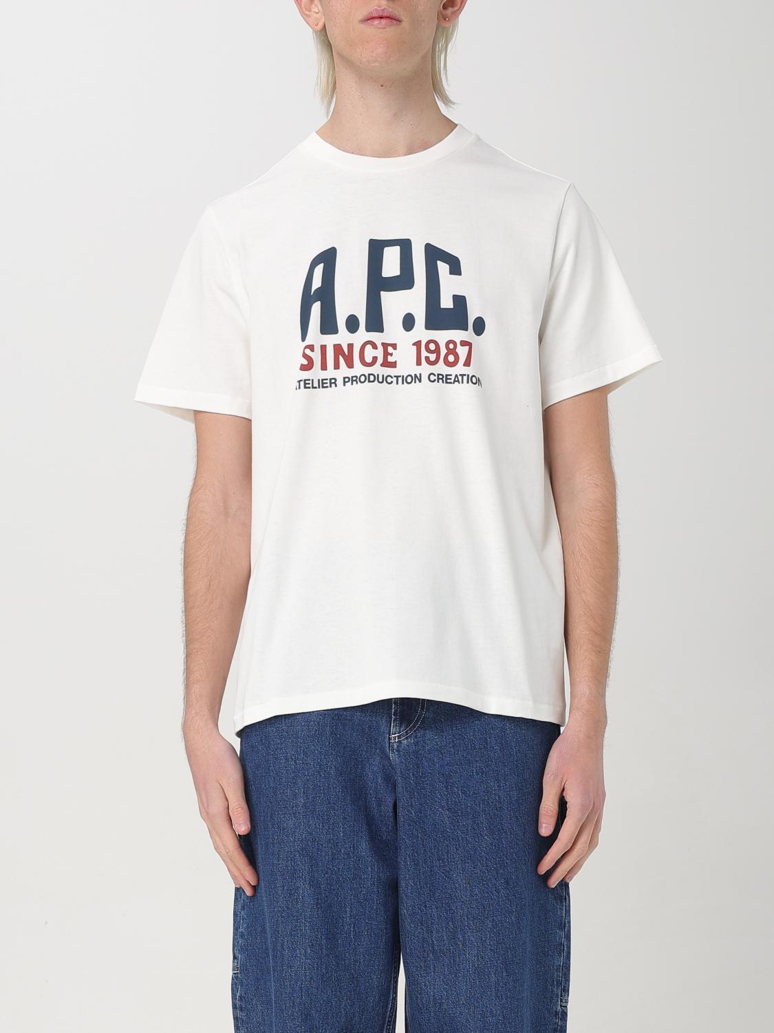 Tシャツ・カットソー A.P.C. Men T-shirt White COHBUM26442 AAB