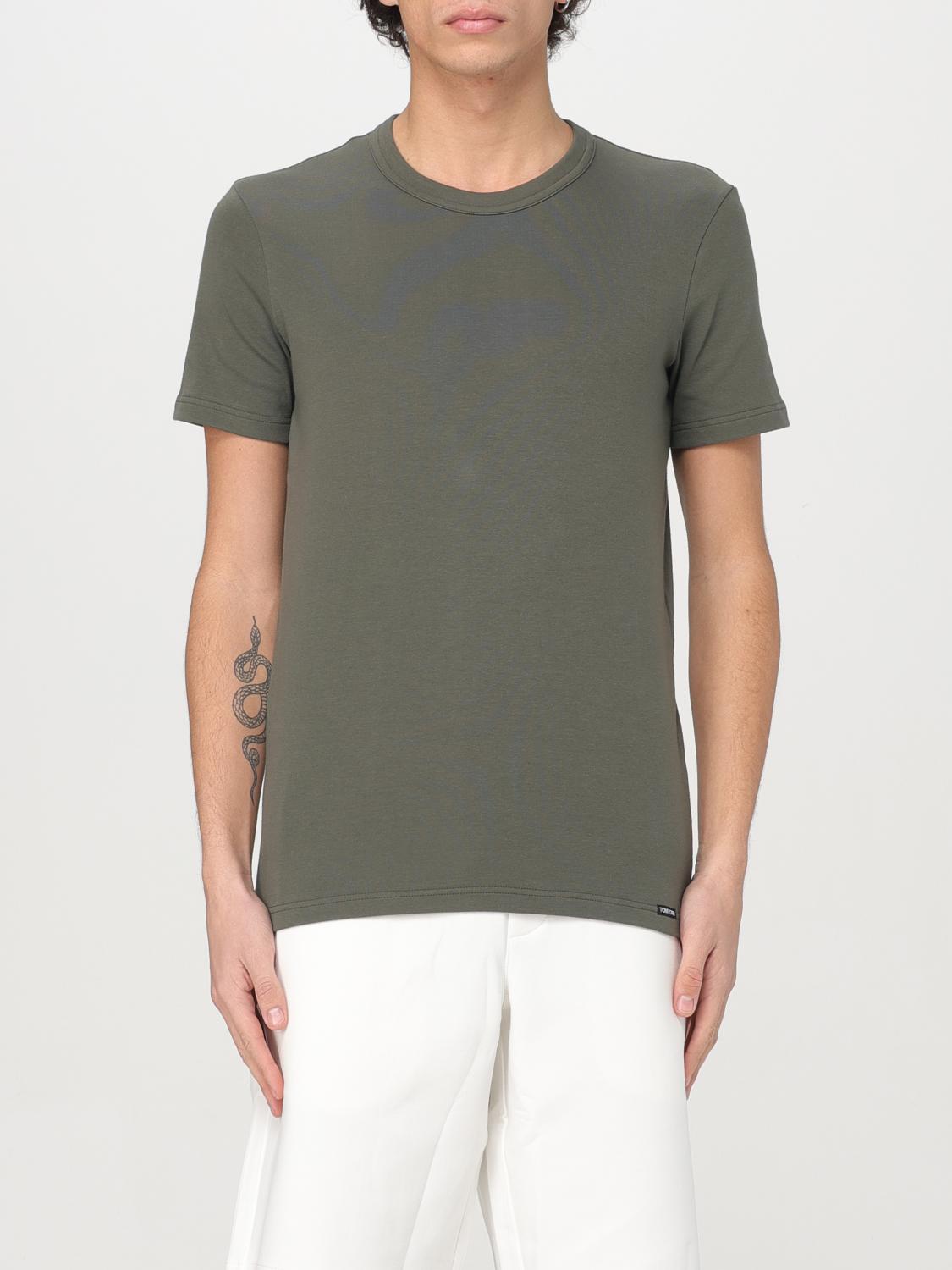 Tシャツ・カットソー TOM FORD Men T-shirt Green T4M081040 302