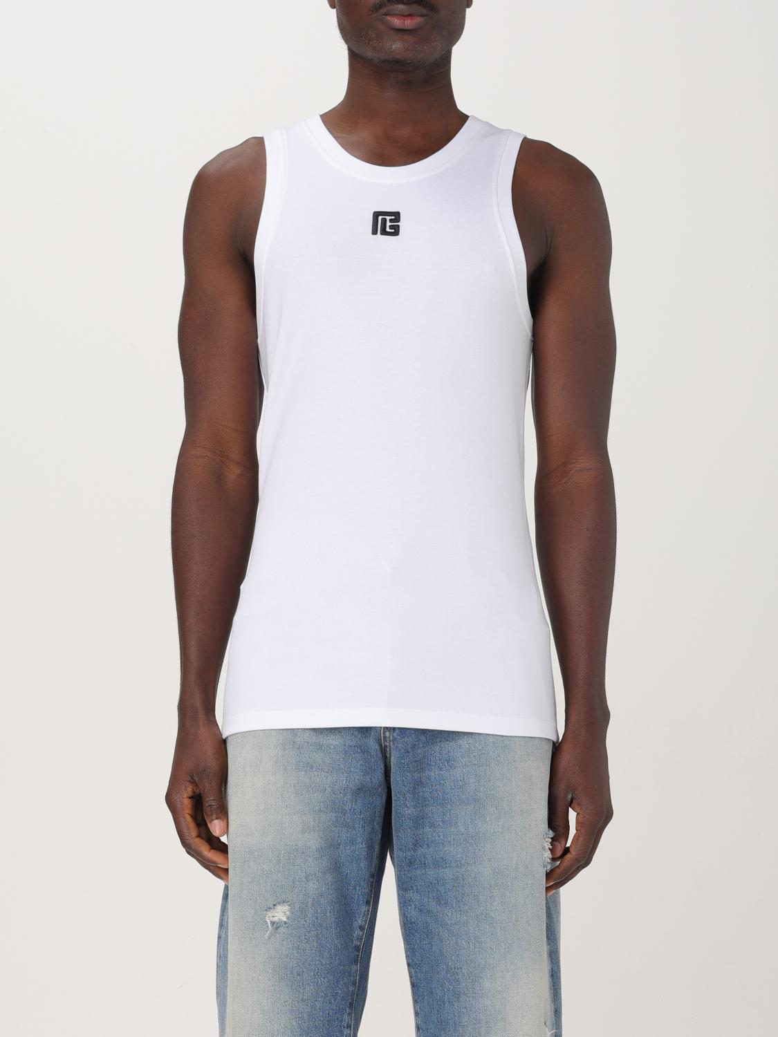 Tシャツ・カットソー BALMAIN Men T-shirt White EH1EB003BC87 GAB