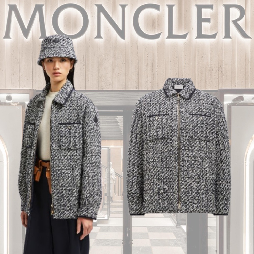 【MONCLER】Giacca camicia imbottita★ツイードジャケット