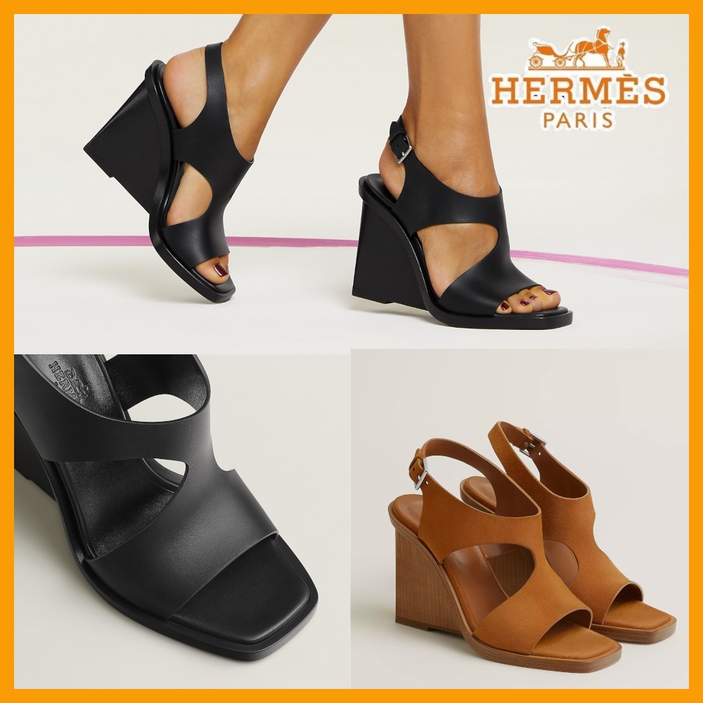 【周りと差がつく★】HERMES Kalya 100 レザーサンダル