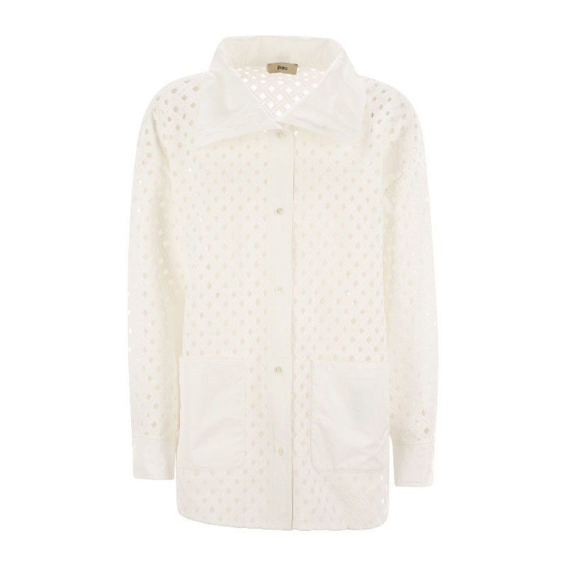 ジャケット HERNO SS25 Crochet-effect shirt-cut jacket (GC000481D 1000)