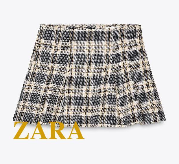☆ドイツ発*ZARA*新作*チェックジャガードミニスカート/BW☆
