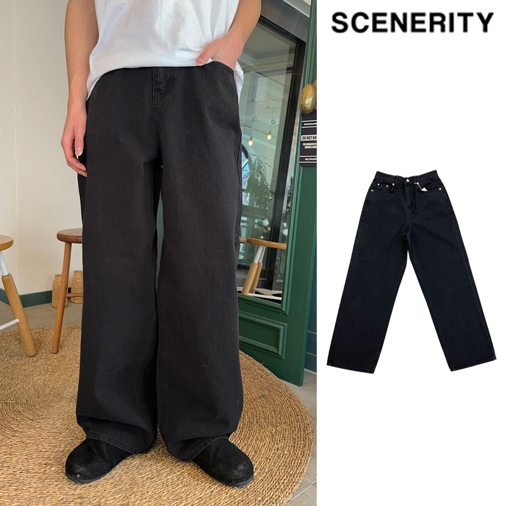 【SCENERITY】Wide leg denim pants