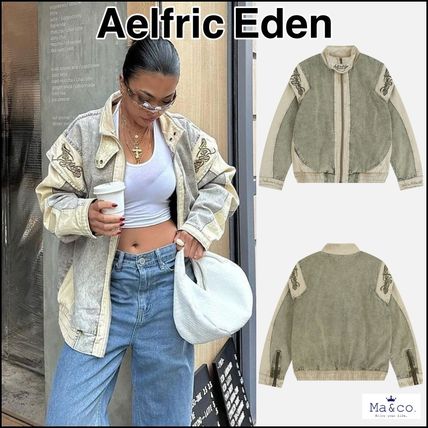 Aelfric Eden Embroidery Color Blocking Racing Jacket
