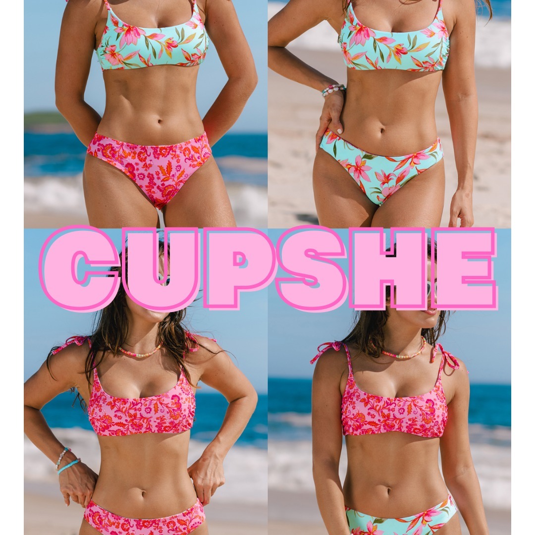 [CUPSHE]カップシーリバーシブルフローラル柄ビキニ 関税送料込