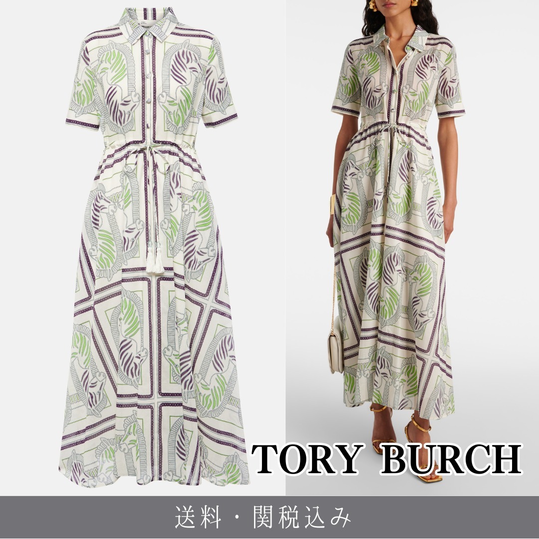TORY BURCH プリントシャツワンピース 送料関税込み