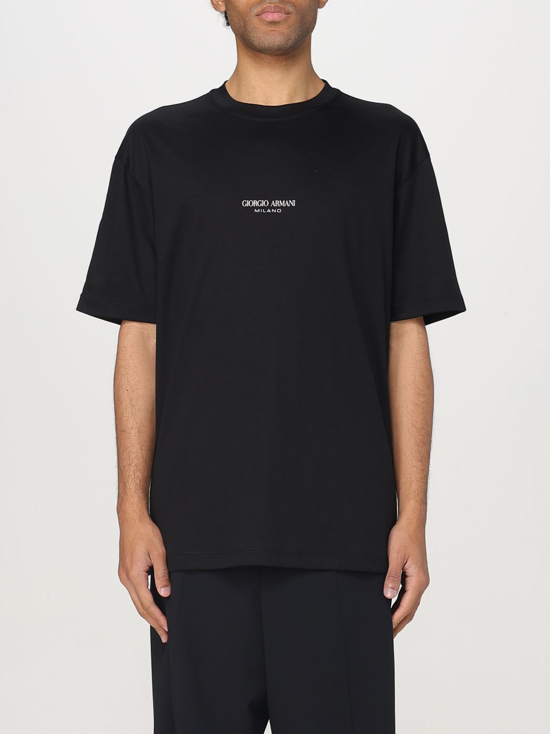 Tシャツ・カットソー GIORGIO ARMANI Men T-shirt Black GM001085TE10629U C001