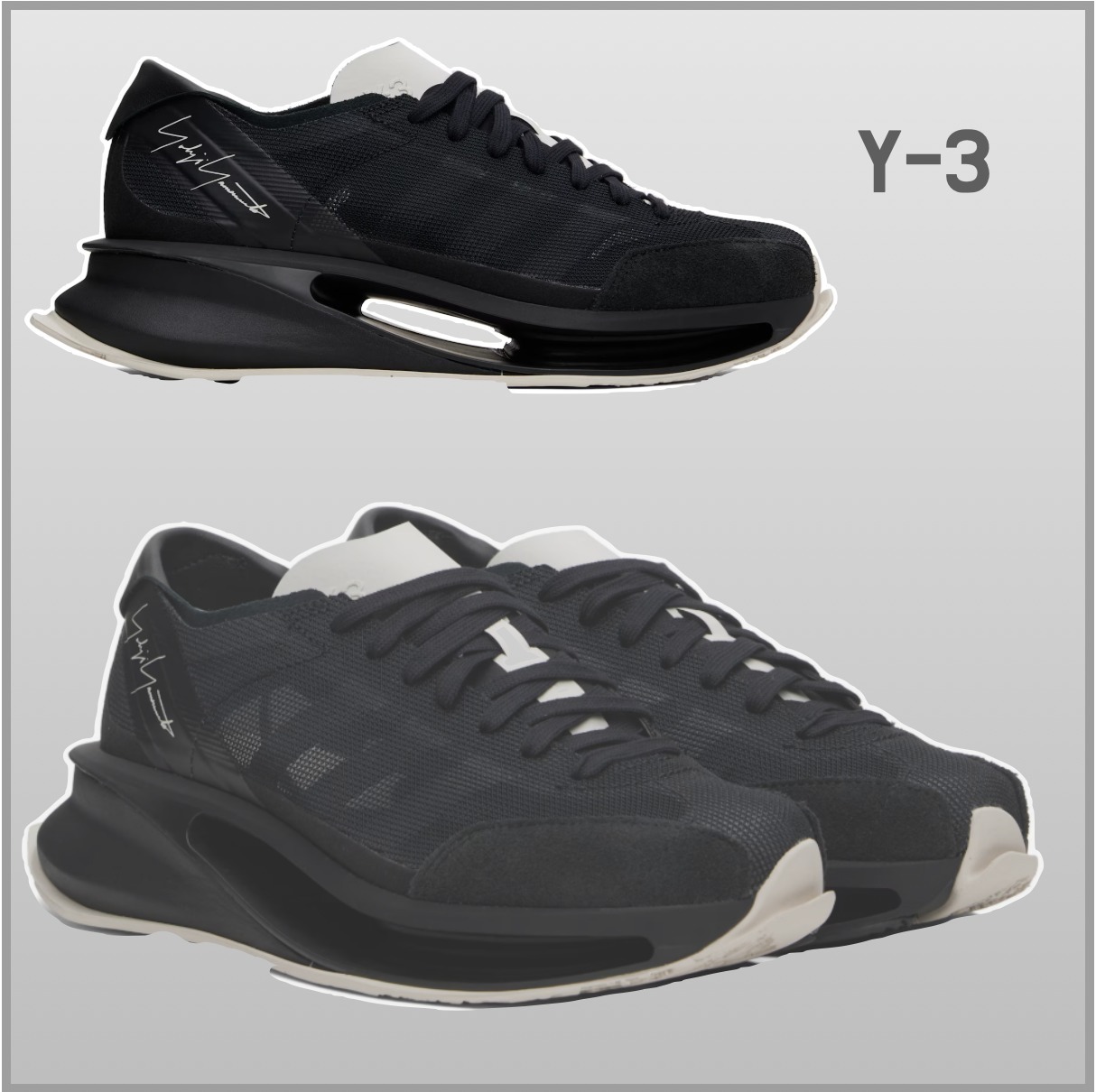 Y-3 メンズ ローカット メッシュ スエード スニーカー 国内発送