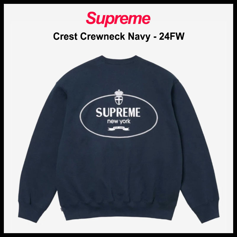 【SUPREME】 CREST CREWNECK NAVY 24FW