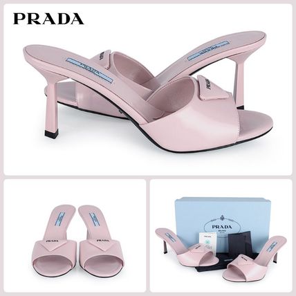 PRADA ラバーサンダル ミュール エンボスロゴ ピンク ピンク系 21.5cm PRADA(プラダ) サンダル・ミュール(レディース