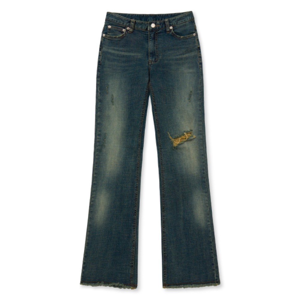 ●MIDNIGHT MOVE● ws boots cut pants blue 24fw87