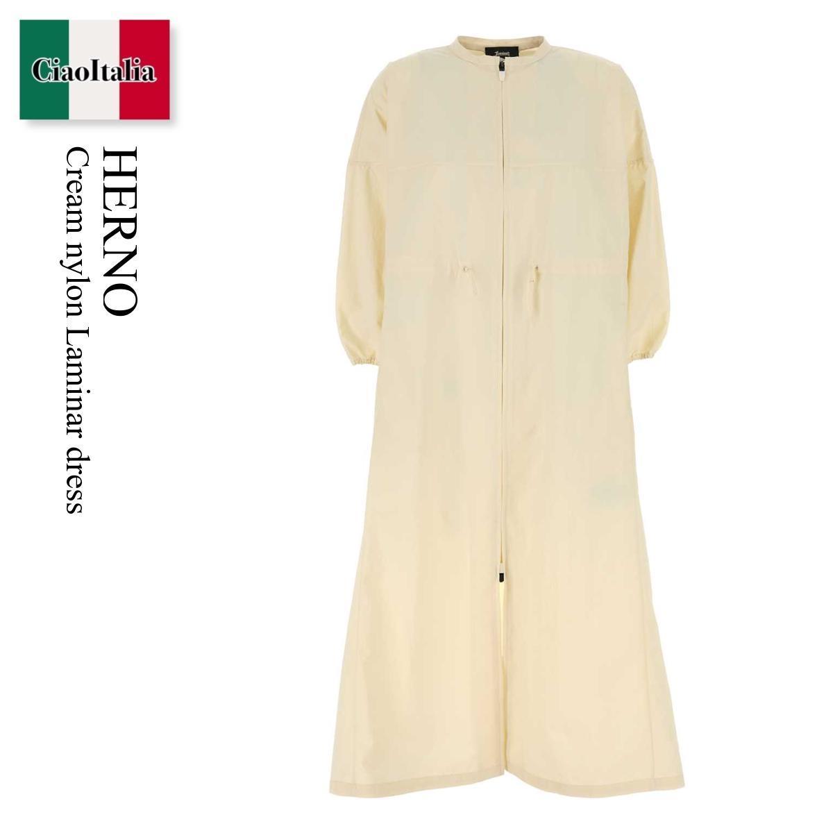 ワンピース Herno Cream Nylon Laminar Dress
