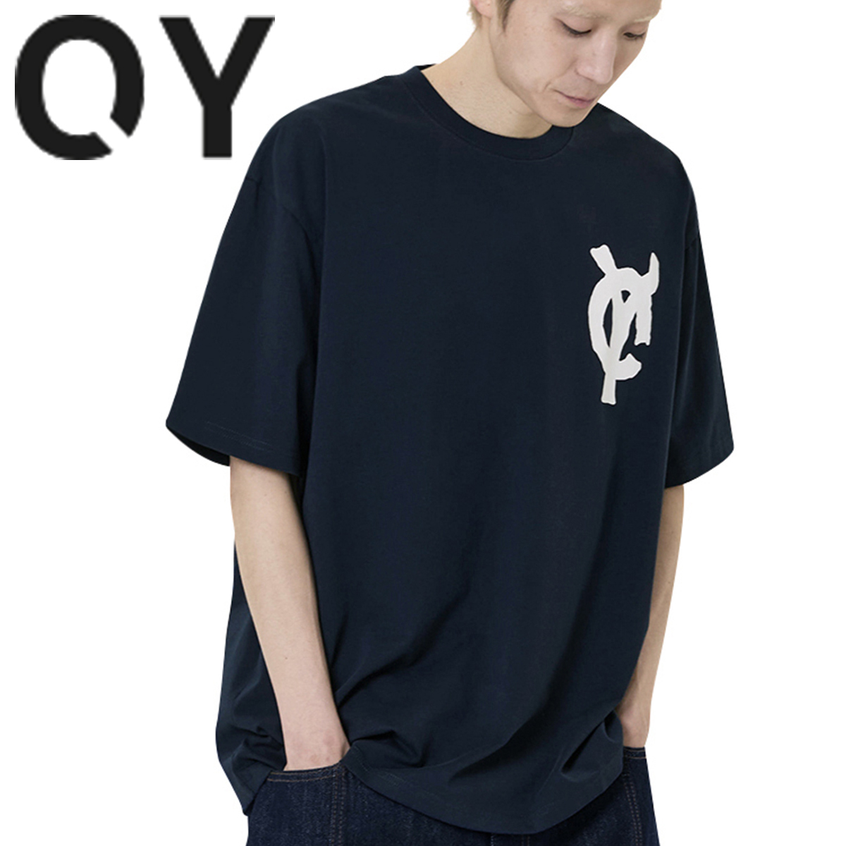 ★OY★PRINTED PATCH TEE - NAVY★正規品/韓国直送料込/人気