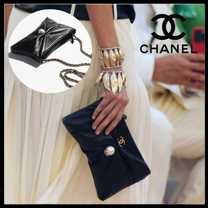 【パールでエレガント】CHANEL チェーンクラッチ