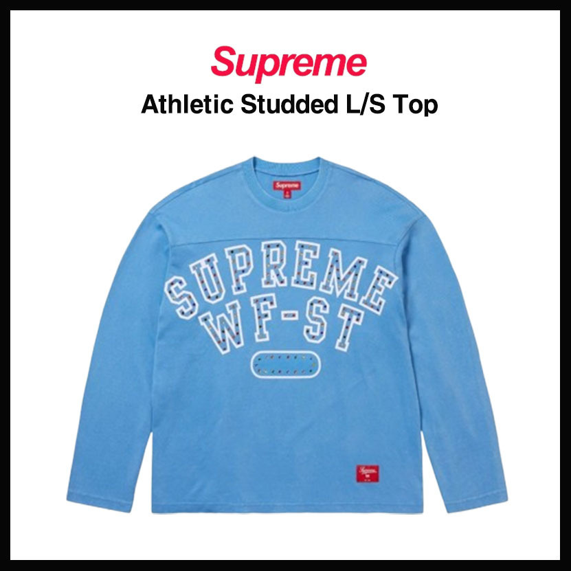 【SUPREME】ATHLETIC STUDDED L/S TOP BLUE - 24FW