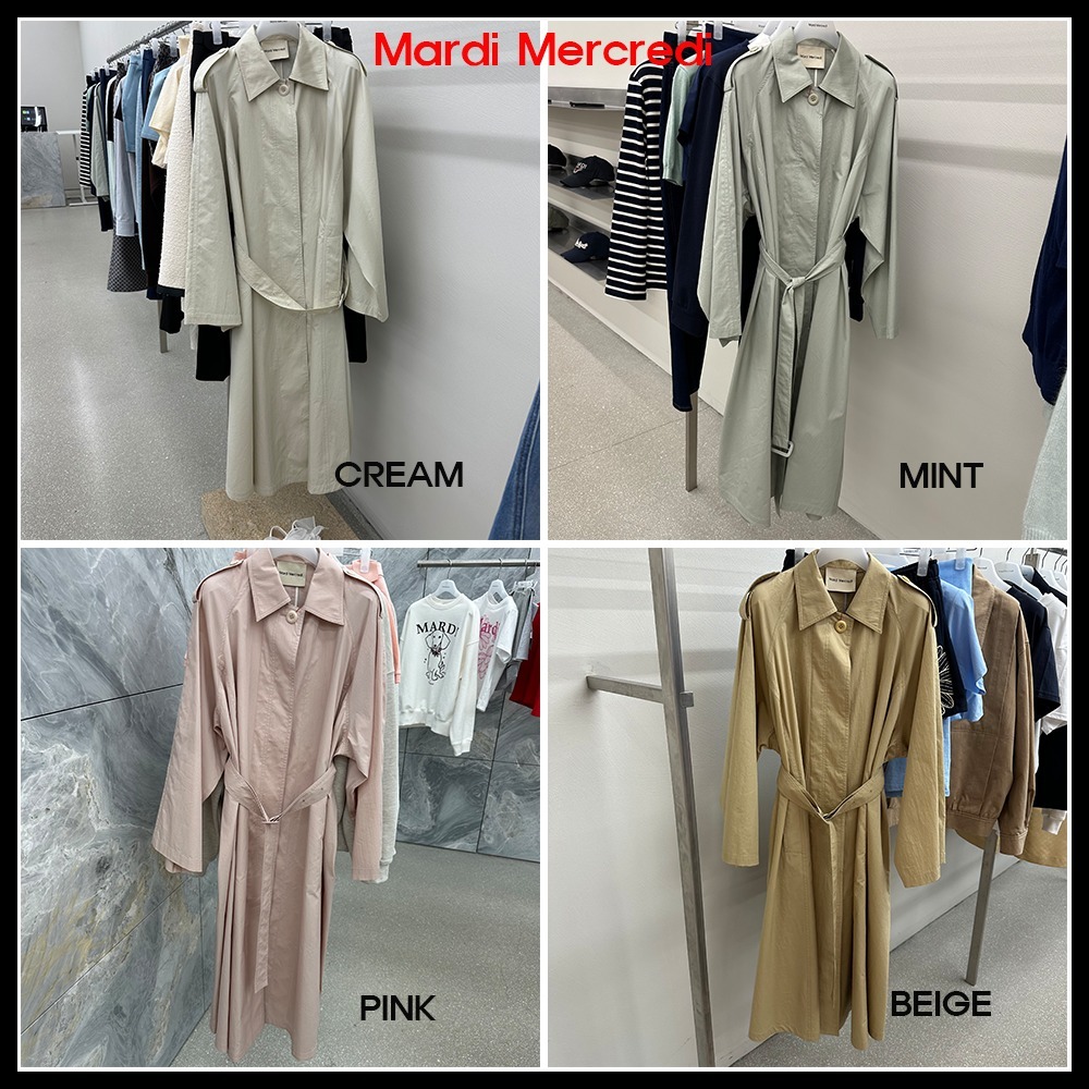 ★MARDI MERCREDI ACTIF★BELTED TRENCH COAT RAGLAN★大人気★