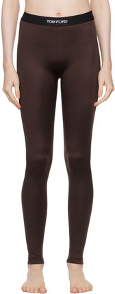 【関税込み】TOM FORD ブラック Lustrous Signature レギンス Tom Ford Blue Stretch Lustrous Velour Signature Leggings In