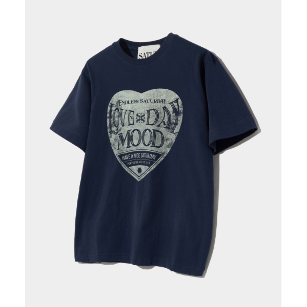 ★SATUR★ Saturday Retro Mood Graphic Short Sleeve T-Shirt N