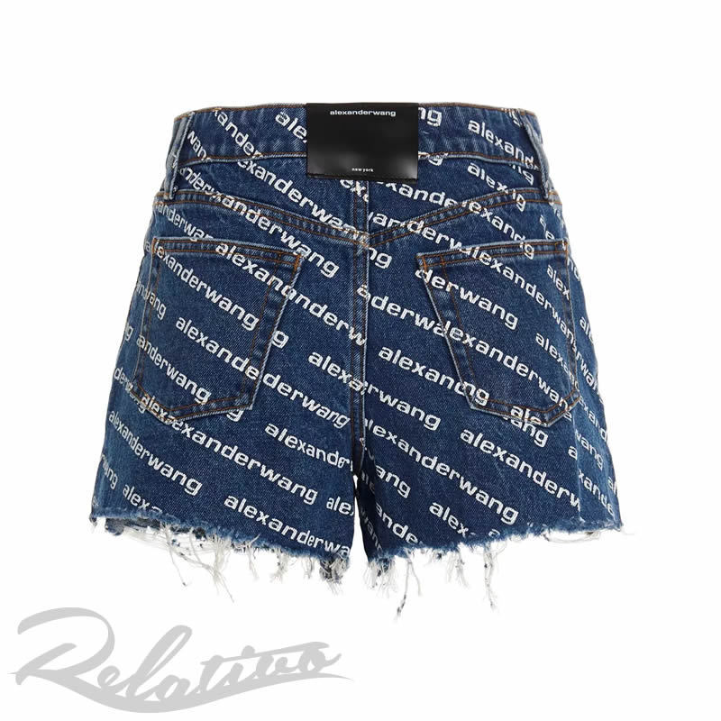 Alexander Wang バイト ロゴ ショーツ ショート ブラック デニム ☆国内発送☆【Alexander Wang】バイトロゴ デニムショーツ