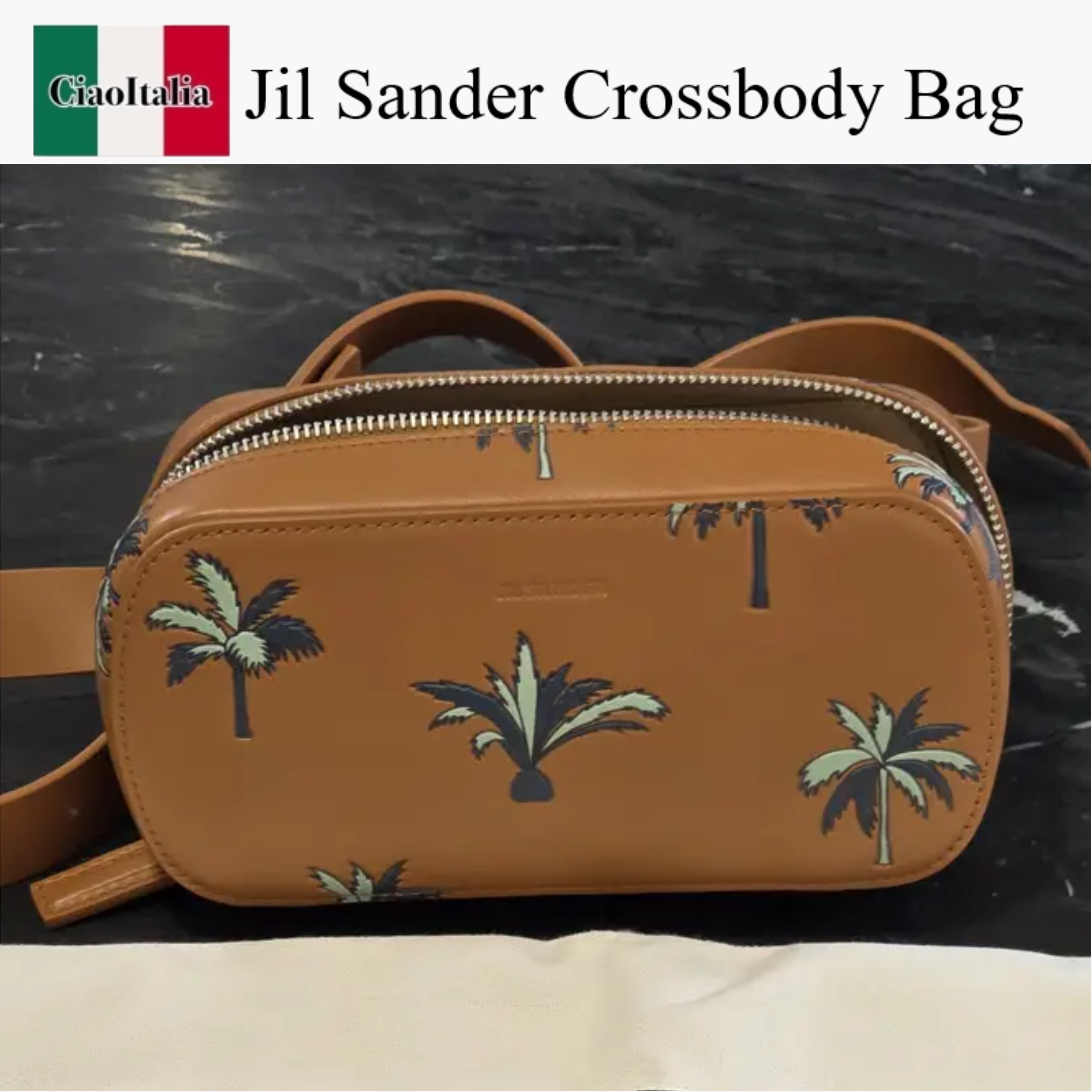 Jil Sander embossed leather bag ヤシの木