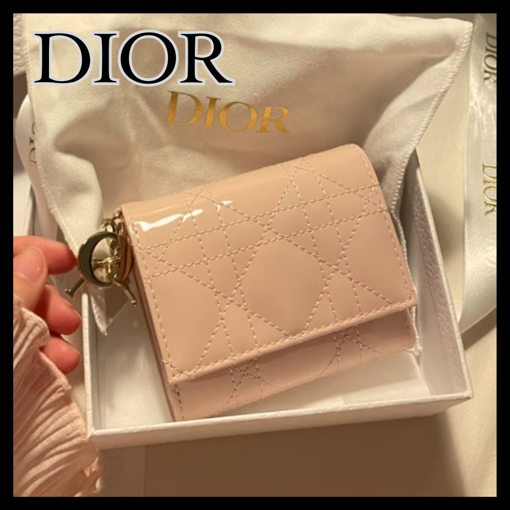 【日本限定品/パステルカラー♪】Lady Dior Lotus ウォレット