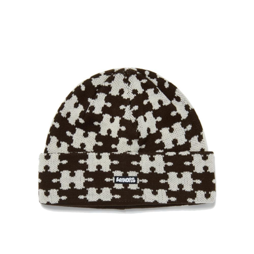 ☆WKNDRS☆ PUZZLE BEANIE BROWN WS2402BN01BR