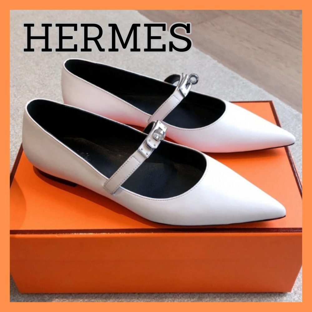 【足元上品に！】HERMES バレエシューズ 《ケリー》