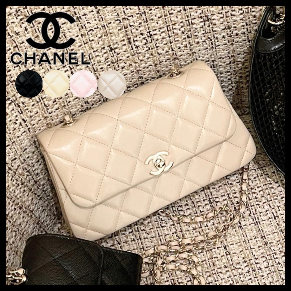 【高級感溢れるデザイン♪】CHANEL ショルダーバッグ ラムスキン